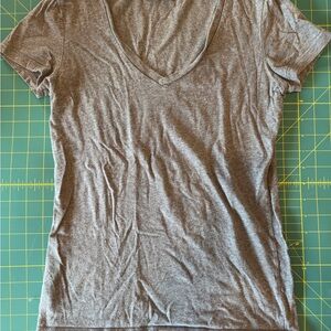 Gray V-Neck Women's organic Top/tee